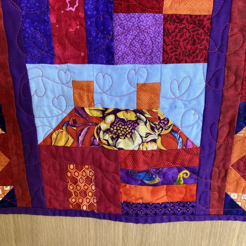 February Valentine's Heart Quilted Wall Hanging Live Love Laugh Welcome 24